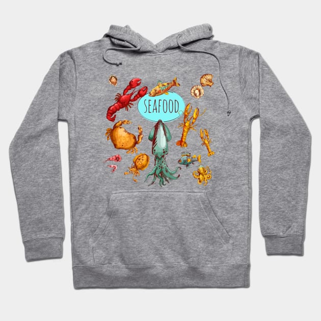 Seafood Hoodie by Mako Design 